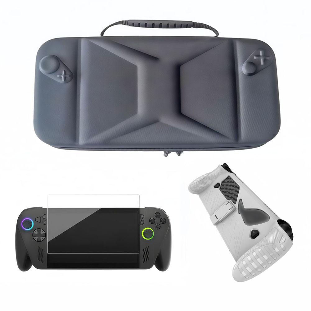 For 3-in-1 ROG Ally X Handheld Console Accessories Bundle Storage Bag+Protective Case +Tempered Glass Screen Protector