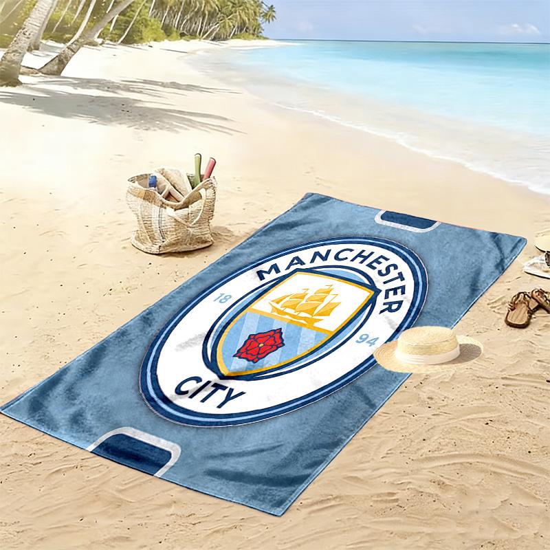 Manchester City F.C Print Beach Towel, Large Soft Quick Dry Towel for Beach Camping Swimming