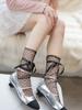 Women Summer Ultra Thin Sexy Black Ribbon Bowknot Polka Dots Enchanting Stacked Socks Sweet Sheer Tulle Jk Cute Mid Tube Socks