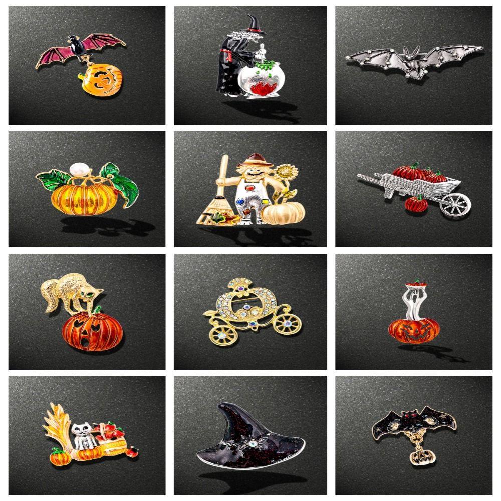 Ghost Pumpkin Lantern Brooch Zinc Zinc Alloy Halloween Brooch Cool   Girls