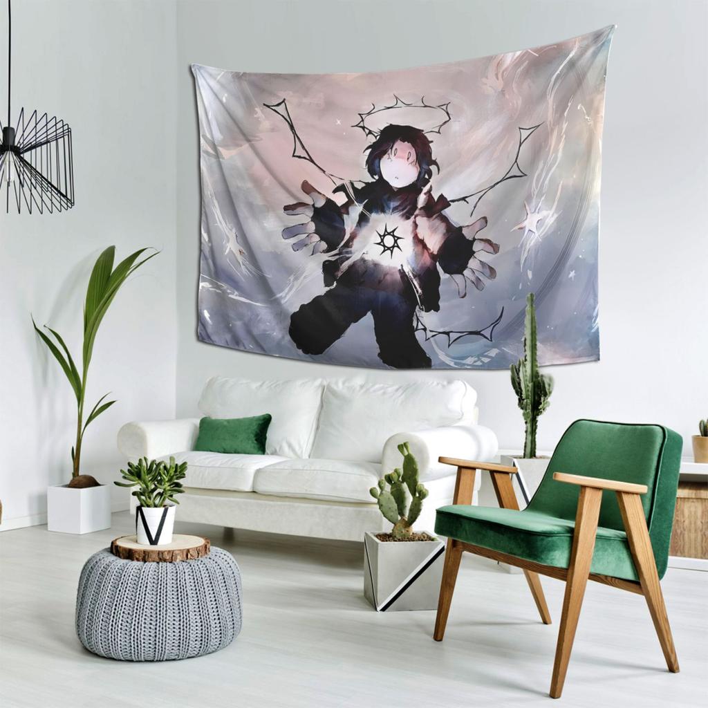 Forsaken Anime Character Tapestry - Soft Peach Skin Velvet Wall Hanging, Durable Printed Art Decor For Living Room, Bedroom, Dor