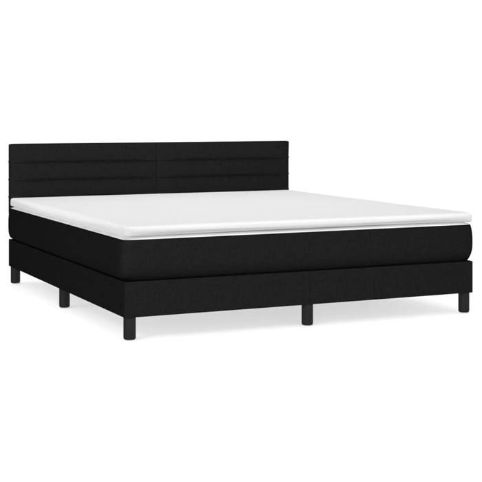 Maison Exclusive - Sommier à lattes de lit avec matelas Noir 180x200 cm Tissu