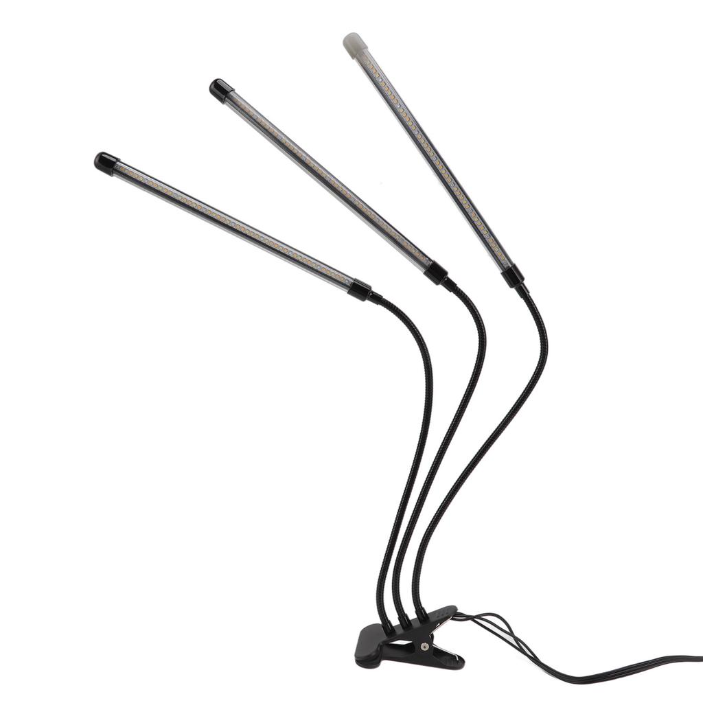3 Head Clip Plant Light Full Spectrum Red White Warm Light 10 Level Dimmable USB LED Plant Growing