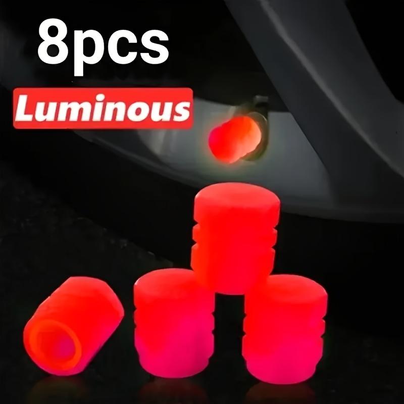 

A Set Of 8 Glowing Valve Caps That Shine In The Dark, Perfect For Decorating Wheels Of Cars, Motorcycles And Bicycles