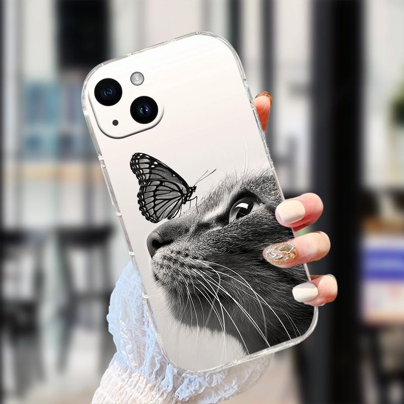 Clear Case For iPhone 13 Mini 13 Pro Soft TPU Phone Back Cover For iPhone 14 Pro Max Coque 14 Plus Transparent Protective Fundas