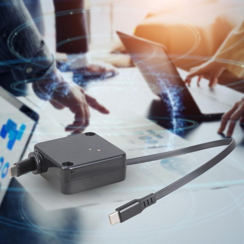 110cm PD100W 480mbps USB C Male to Male Fast Charging Data Cable Stretchable Type-C Cable Charging and Data Sync Cord