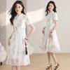 New Chinese Style Summer 2026 Women's Dress: Zen Puff Sleeve Cheongsam