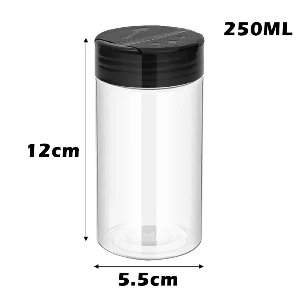 Simple Plastic Seasoning Jar 100/160/250ML Portable Pepper Shaker Empty Salt Cellar BBQ
