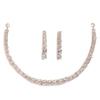 Conjunto de joias estilo clássico AD/American Diamond Studded Rose Gold Plated Handmade Circle Necklace Set para mulheres e meninas