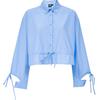 Women's Striped Cuff Hollow-out Short Shirt