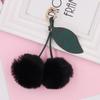 Cherry Plush Fur Ball Keychain for Women - Bag, Backpack, and Car Ornament