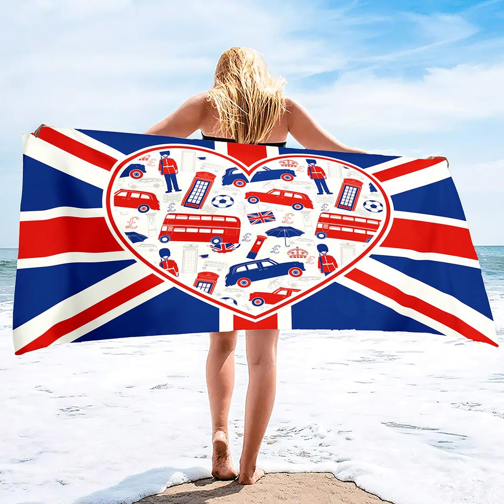 Britische Flagge Badetuch, UK Schnelltrocknend Saugfähig Übergröße Sandfrei Sandfest s Extra Groß