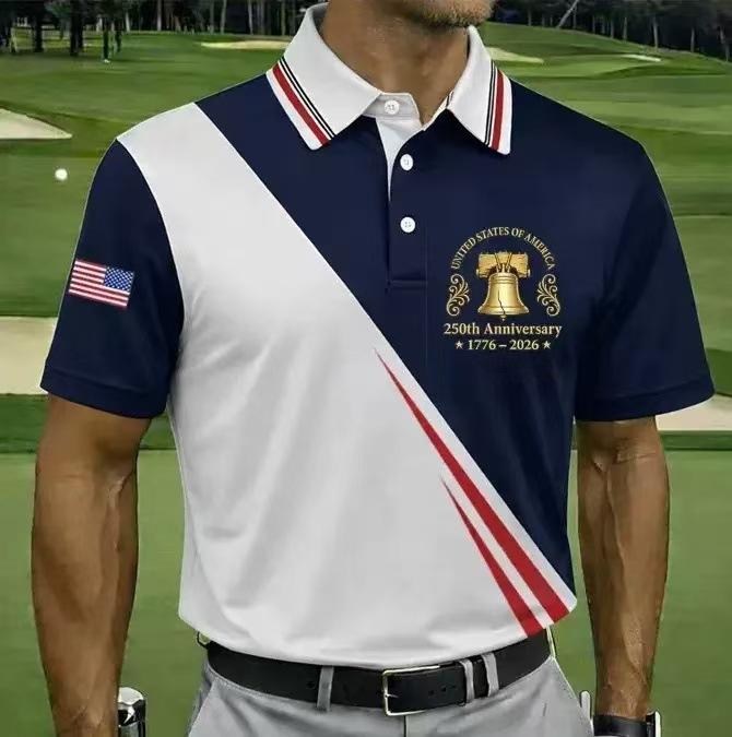 2026 Independent Station Summer Men's Casual Lapel POLO Shirt 3D Digital Printing Men's Outdoor POLO Shirt