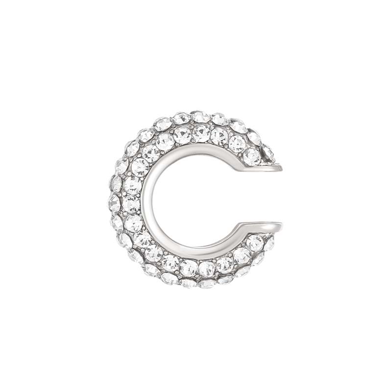1 Stück Goldfarbene C-Form Runde Knorpel-Clip-Ohrringe Für Damen Luxus Kristall Falsch Ohne Loch Geometrischer Ohr-Manschette Schmuck