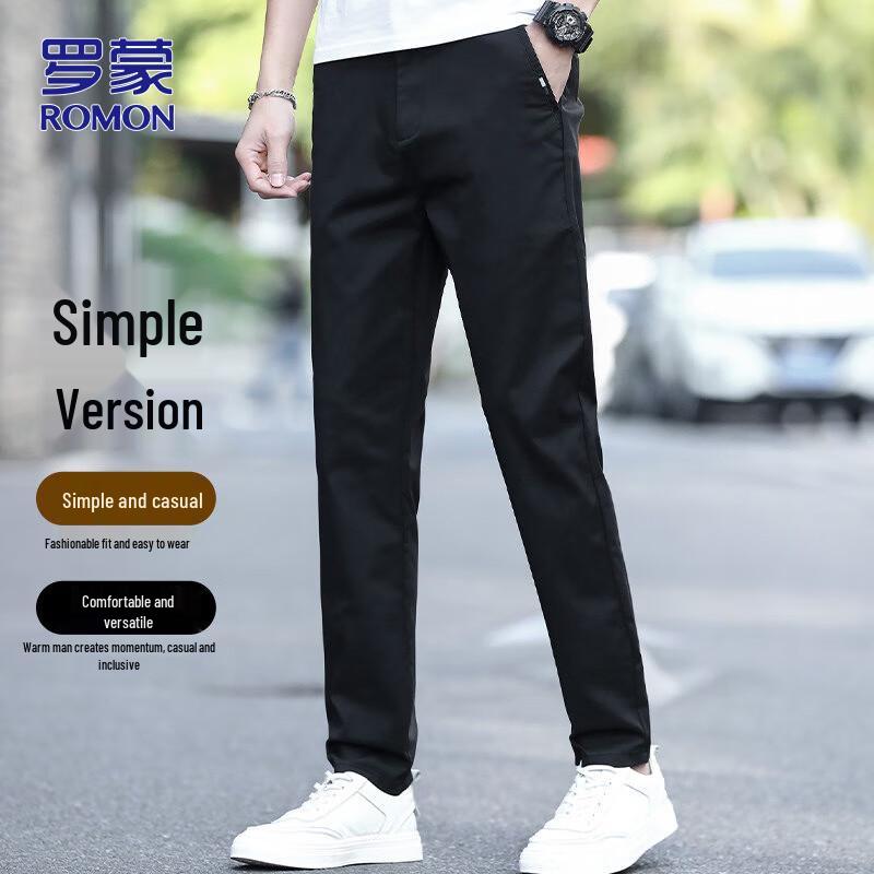

ROMON Men s Ice Silk Straight Casual Pants 33