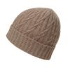Women's Pure Cashmere Cable Knit Beanie - Warm, Windproof with Ear Protection for Autumn/Winter
