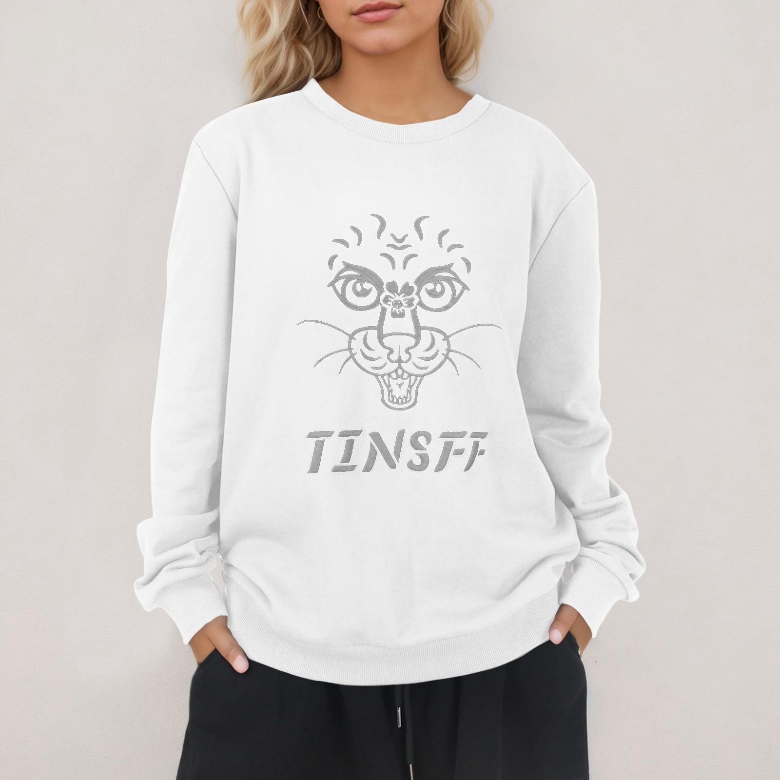 

Женская свободная модная повседневная принтованная толстовка-пуловер XL белый