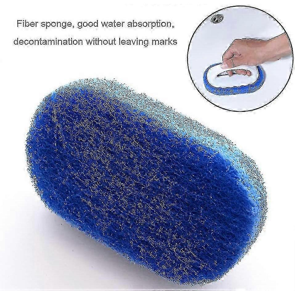 4-piece Cleaning Brush Set with Handles, Including a Scrubbing Pad, Brush, and Bathtub Tile Cleaning Sponge Brush.