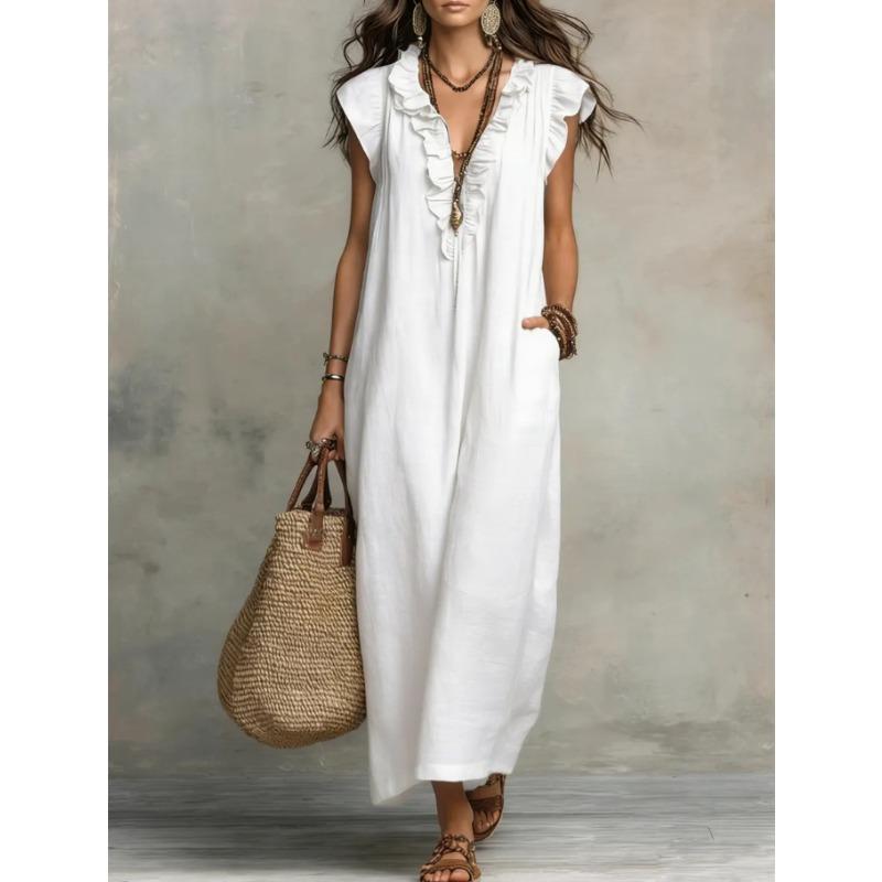 Women S Loose Sleeveless Bohemian Summer Casual Maxi Dress