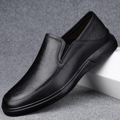 Chaussures décontractées en cuir pour hommes, chaussures plates de loisirs souples, mocassins à enfiler pour le quotidien, chaussures de conduite antidérapantes pour hommes, printemps-automne