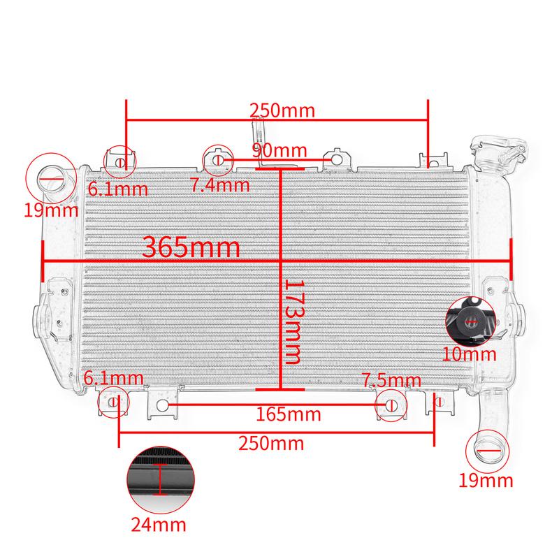 for Kawasaki Ninja Z400 500 2018 2019 2020 2021 2022 2023 Motorcycle Engine Radiator Coolant Cooler Cooling Water Tank