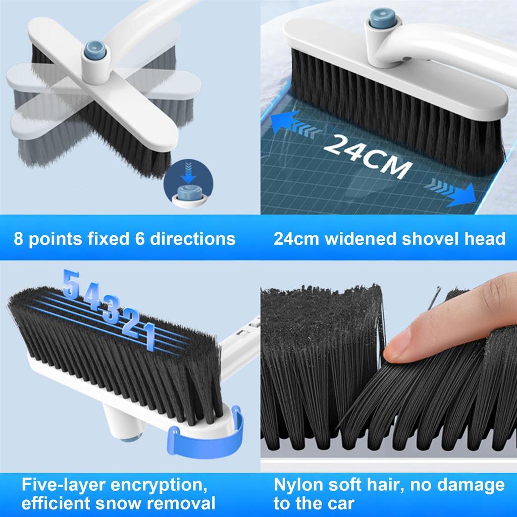 Car Ice Scraper Extendable Cleaning Broom 360 Degree Pivoting Car Ice Scraper For SUV Truck Vehicle Sedans Scooters Roof Road