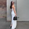 2026 Summer Polka Dot Long Dress Women Sexy Contrast Sleeveless Backless Slim High-Waist Female Bodycon Maxi Dress For Holiday