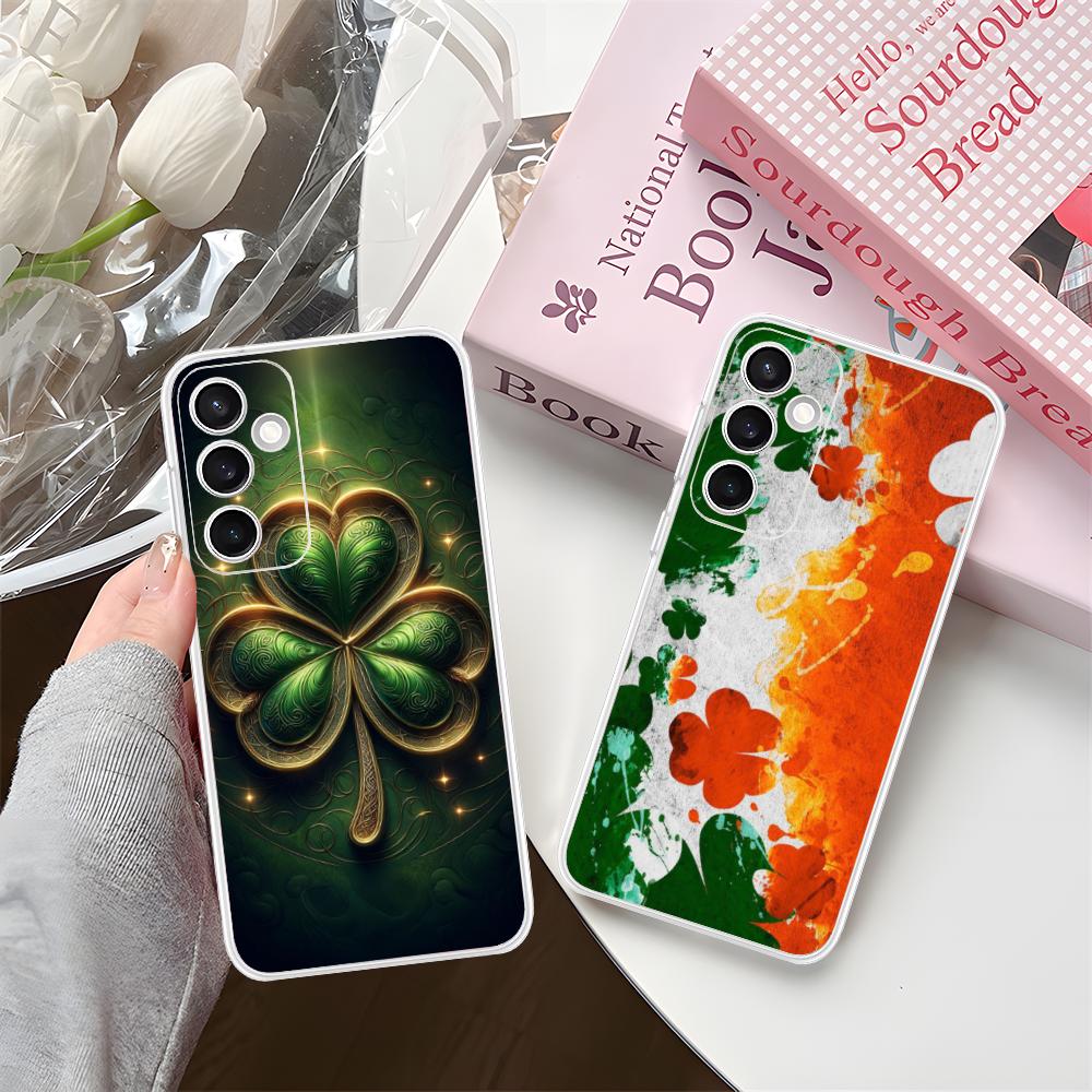 Saint Patrick's Day Mobile Phone Case for Samsung Galaxy S25 S24 S23 S22 S21Plus FE Ultra Clear Colorful Cover Luxury Cover