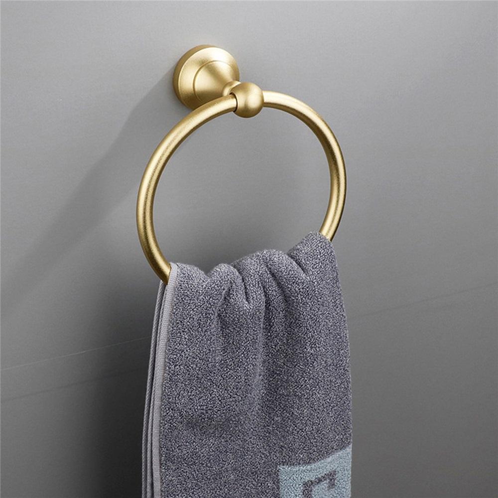 Stainless Steel Towel Ring, 304-grade Wall-mounted Bracket, Black or Gold, Size 16.5x8.1x5 Cm, Rust-resistant and Easy To Install