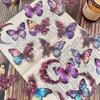 30pcs/Pack Vintage Butterfly PET Stickers DIY Decorative Junk Journal Stickers For Scrapbook Label Diary Album Planner