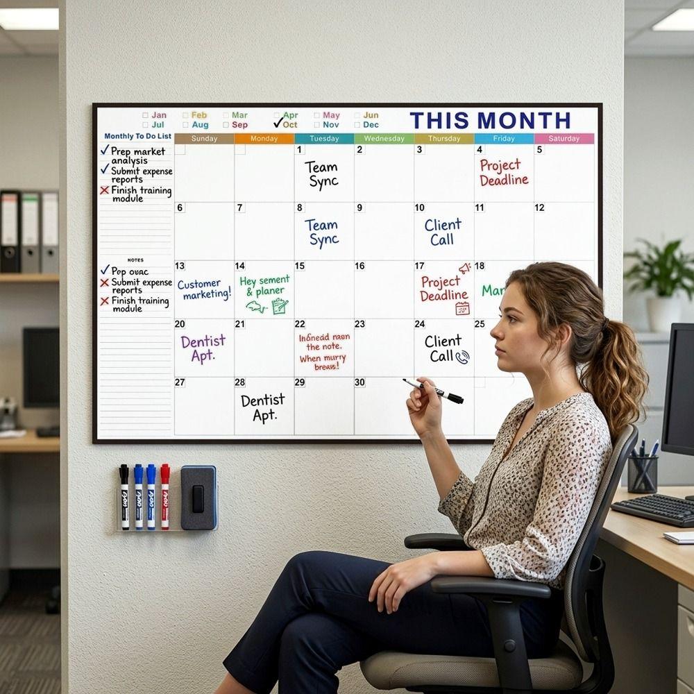 Reißfeste Monatsplaner-Tafel Wasserdichter Whiteboard-Kalender Büroaufgaben