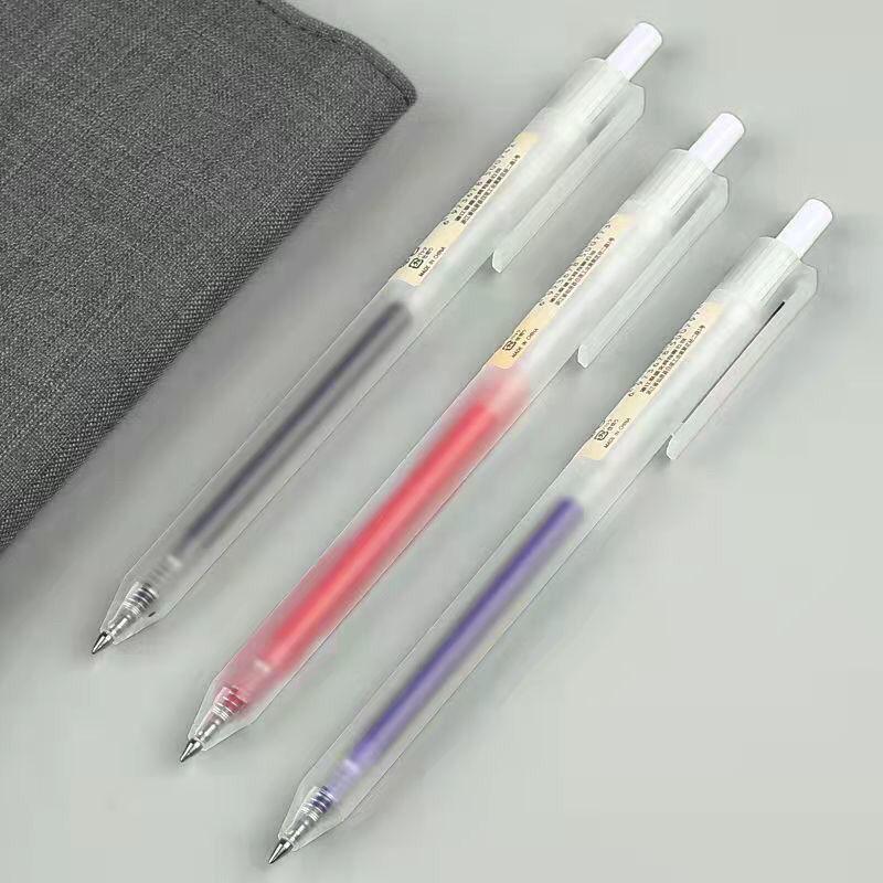 Penna a scatto 0,5 mm Bianco Opaco: Penna a sfera trasparente ed elegante per studenti