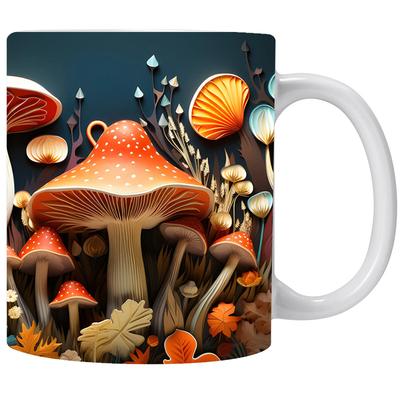 3D Wild Mushroom Hunter Mushroom Ceramic Coffee Mug Lover Mushroom Tea Mug New