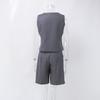 Spring Summer Women's Vest Waistcoat Suit Set V Neck Single Breasted Vest + Straight Suit Shorts Fashion Casual Outfit European American Style