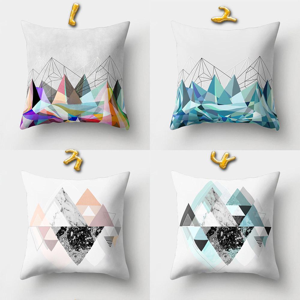 Creative Home Pictures Pillowcase Office Geometric Striped Flywheel Pillowcase Car Waist Pillowcase