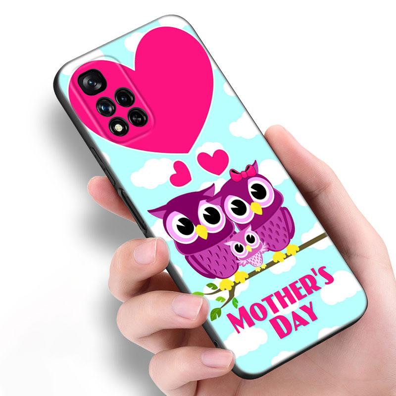 Lovely Cartoon Owl Black Silicone Phone Case For Xiaomi POCO X3 X4 NFC F3 F4 GT F5 M3 M4 M6 X5 X6 Pro 5G C55 C65 M5