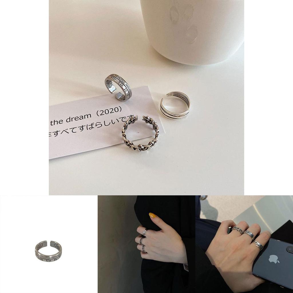 925 Sterling Silver Ring For Women Featuring Unique Hip Hop Open Design With Roman Numerals