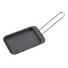CAPTAIN STAG Iron Plate Cast Compact Plate L Size No Seasoning Required Handle Included UM-2403 Black