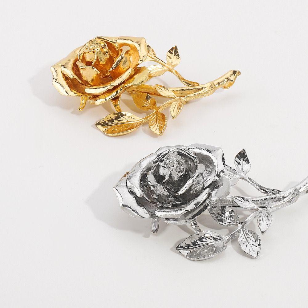 Wide Bouquet Open Bracelet Flower Banquet Clothes Pin Creative Fairy Rose Brooches  Women