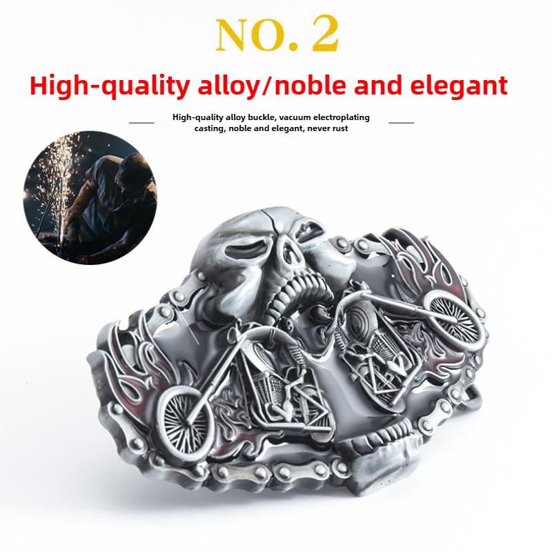Men's Pull Belt Cowhide Designer Fashion Belt Harley Motorcycle Driver Personality Belt