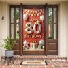 Gyllene Krona 80-årig Födelsedag Födelsedagsbanderoll Grattis på Födelsedagen för Familjesammankomst Festdekoration Jubileumsfirande