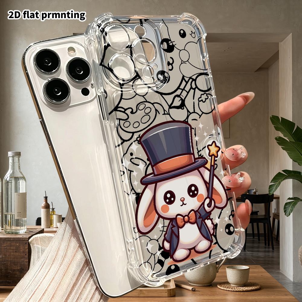 Phone Case: 2D Flat, Fits iPhone 18, 17, 16, 15, 14, 13 Pro, Magician Lop-Eared Rabbit, Perfect Christmas and Halloween Holiday Gift