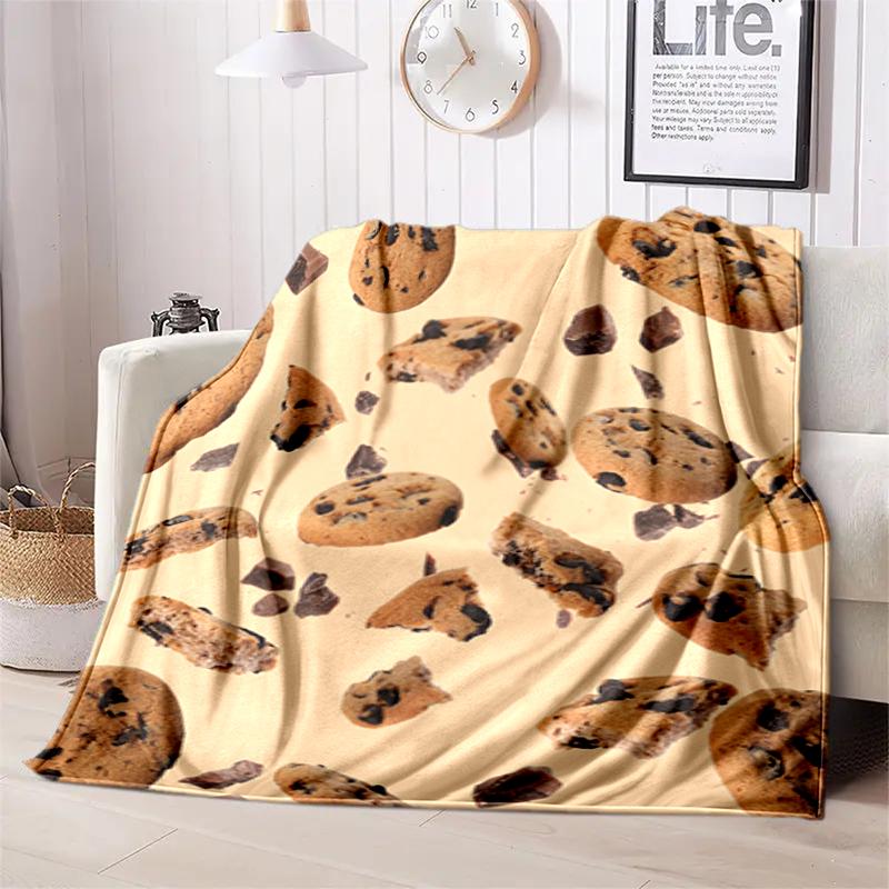 1PC Food Elements printed blanket, all season lightweight home office outdoor nap multifunctional blanket A2