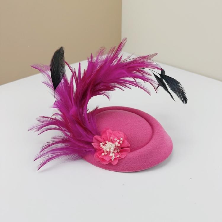 1920s Medieval Hairpin Feather Felt Hat Prom Party Hair Clip Headband Anti-Slip