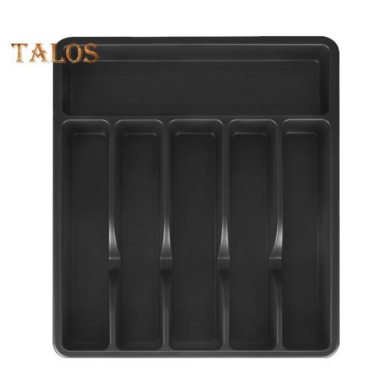 Cutlery Drawer Organizer Tray 6 Compartment Plastic Storage Box for Kitchen Utensils Forks Spoons Cutter Sturdy BPA-Free Divider Holder
