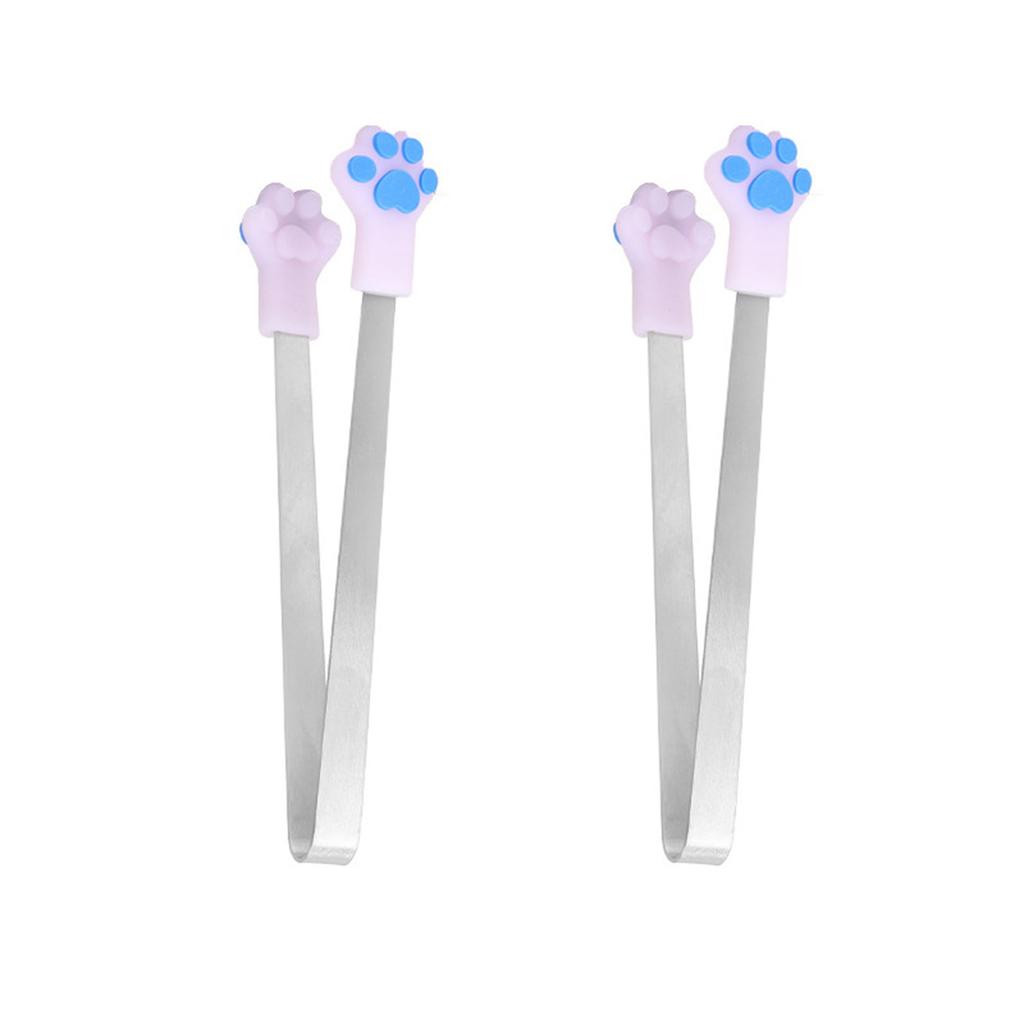 2Pcs Colorful Cats Paws Silicones Mini Tongs Perfect for Serving Snacks Sugar Candy Cookie Ice Cubes Kitchen Gadgets