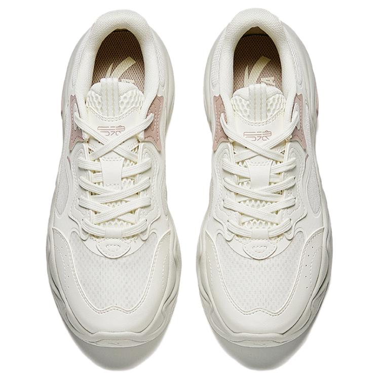 Anta Afterwave 4 Comfortable Versatile Non-Slip Wear-Resistant Low-Top Casual Shoes Women Sneaker White Pink 122528852-2