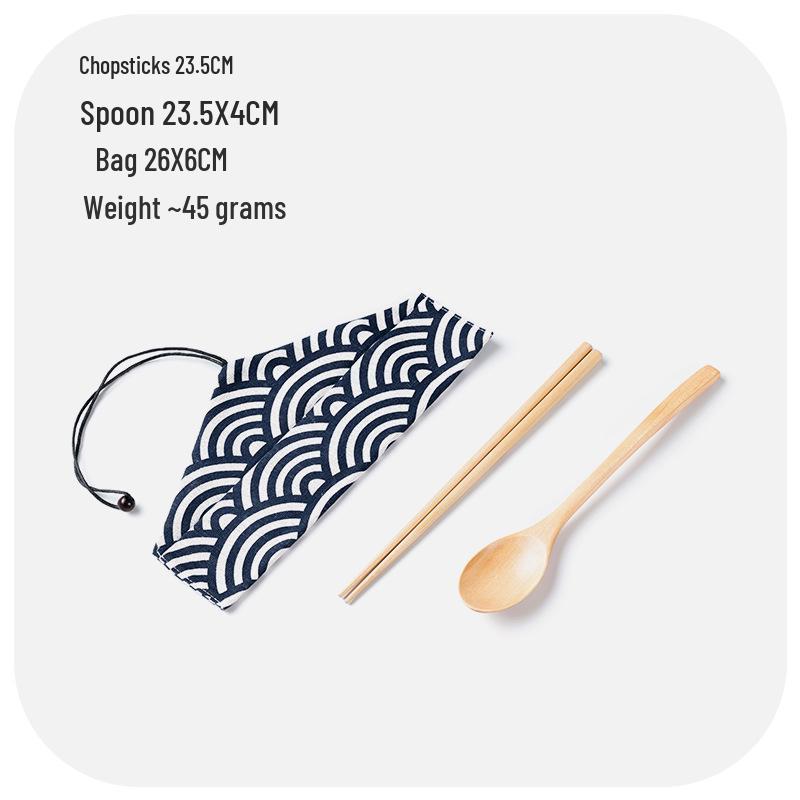 Korean Style Portable Cutlery: Wooden Chopsticks & Spoon Set for Students, Kids, Office Workers, and Travel