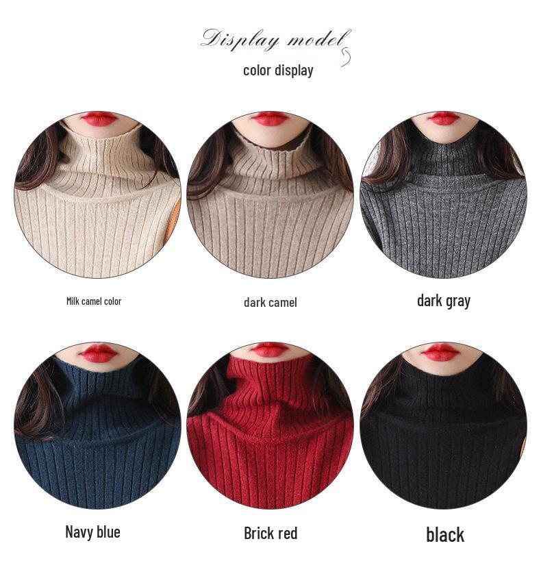 2022 Women’s High-Neck Ribbed Wool Knit Dress - Slimming Over-the-Knee Base Layer