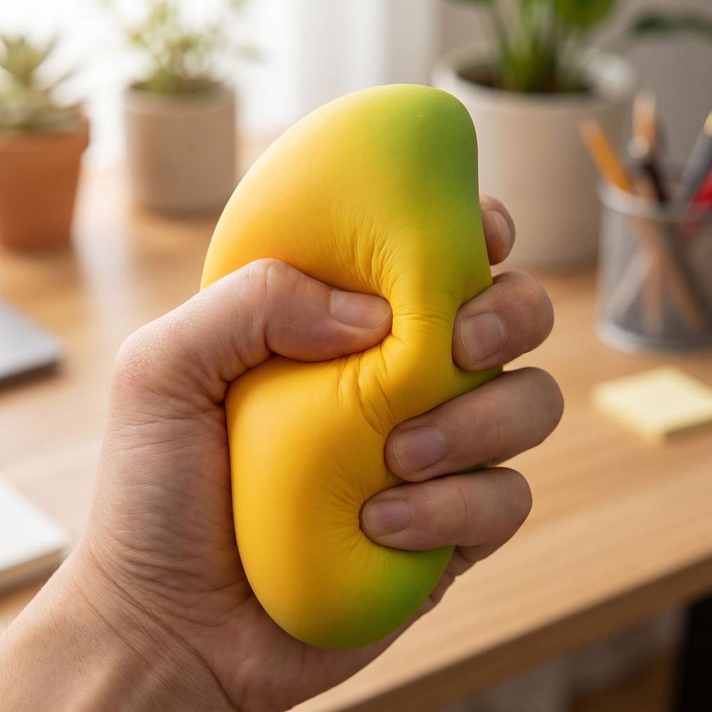Mango Shaped Stress Relief Squeeze Toy for Office Desk Relaxation Soft Slow Rising Sensory Fidget Squishy Toy for Adults and Kids